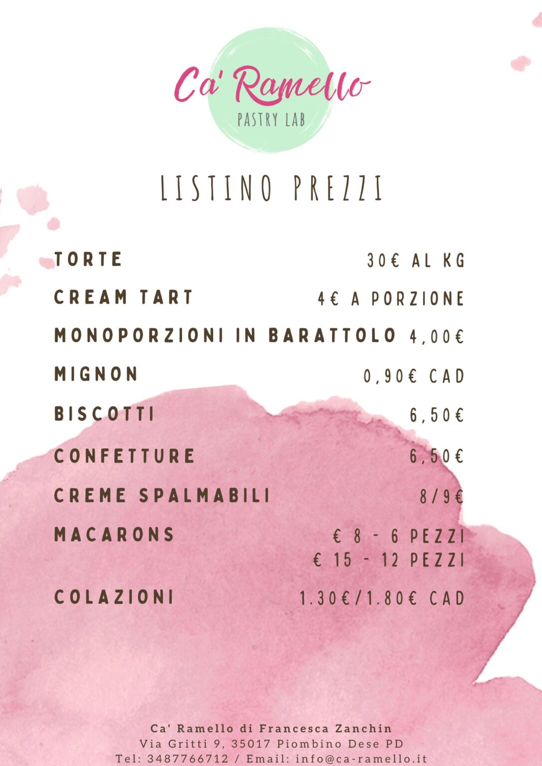 listino prezzi