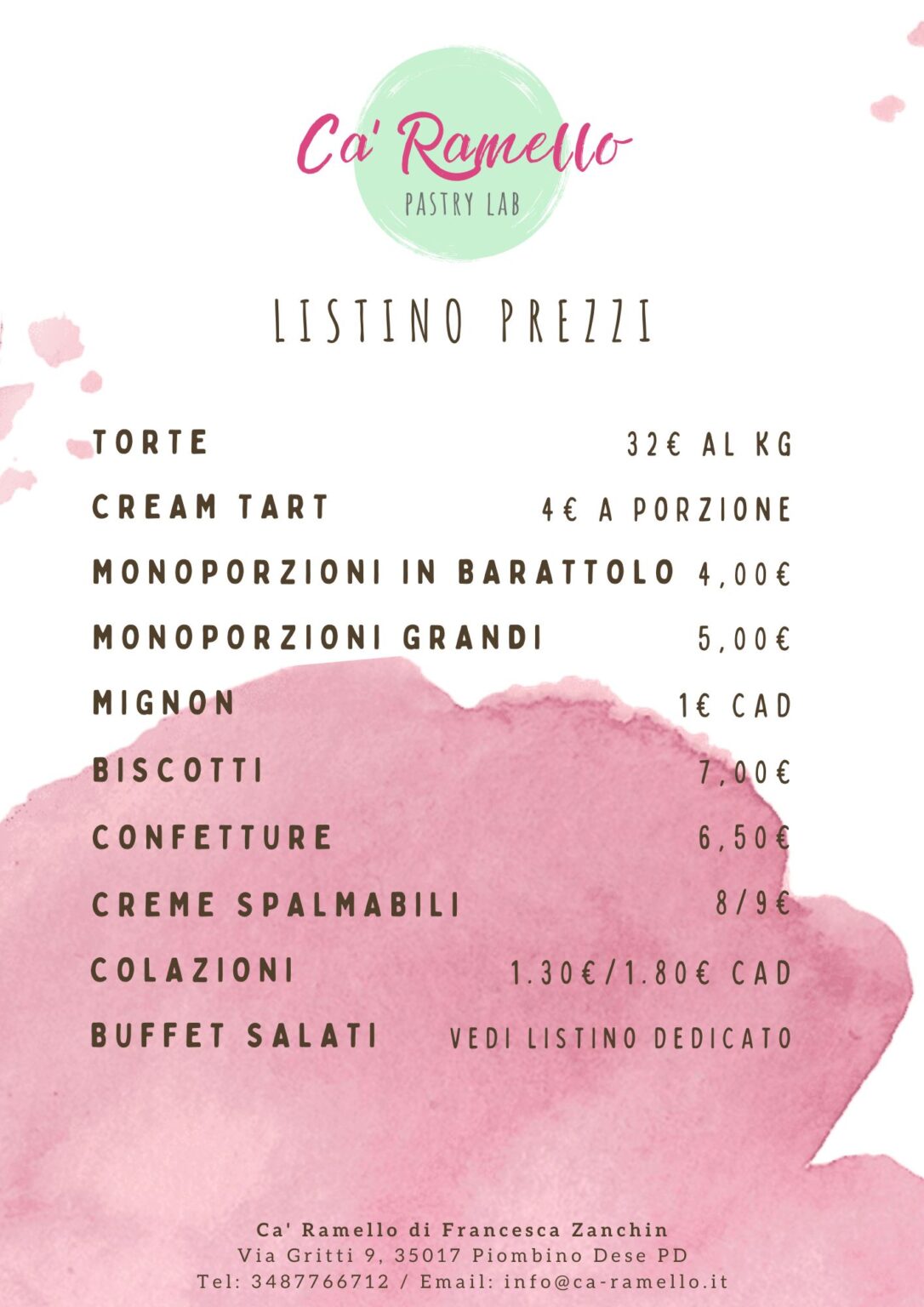 listino prezzi